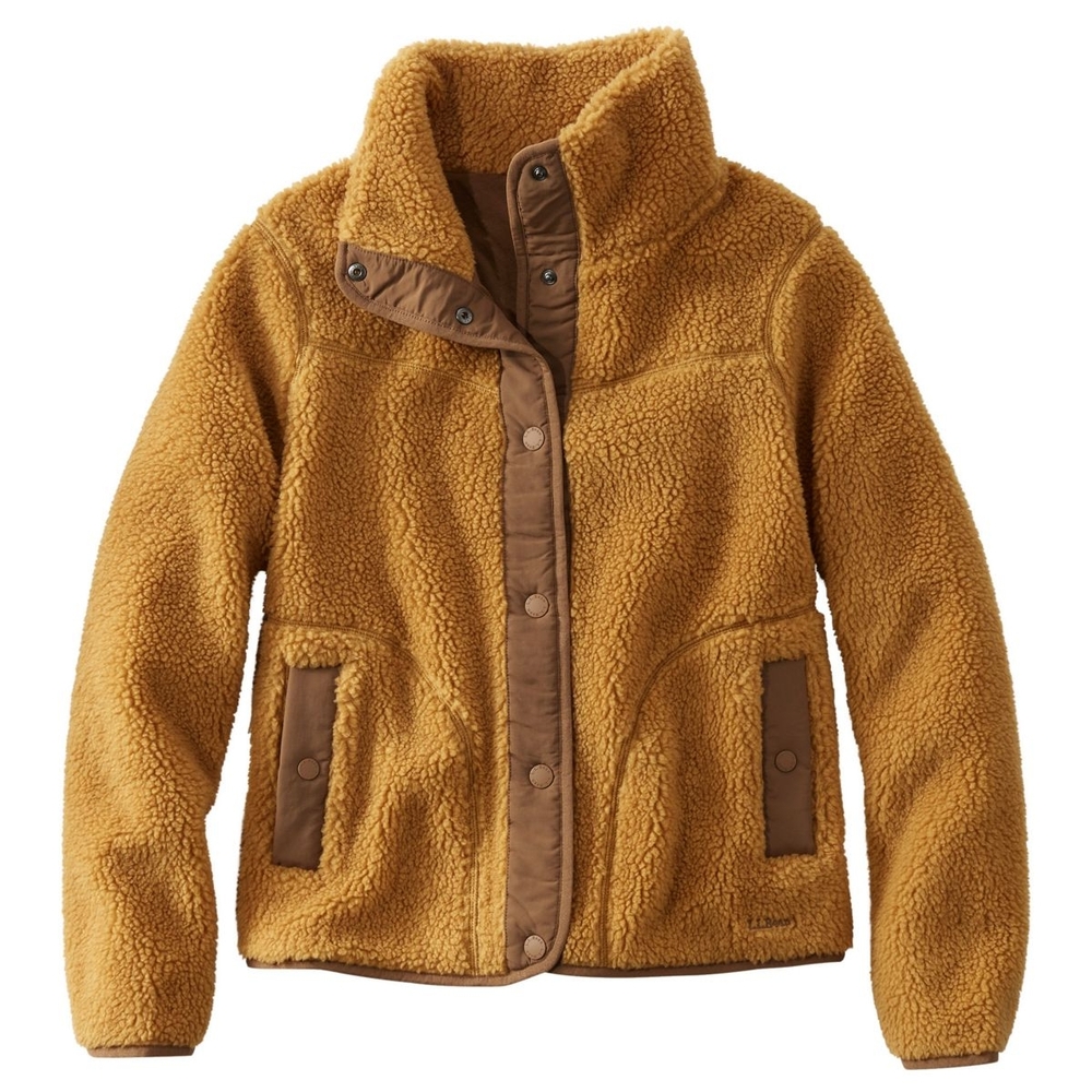 Like New, L.L. Bean Women's Bean's Sherpa Fleece Jacket, Antique Gold